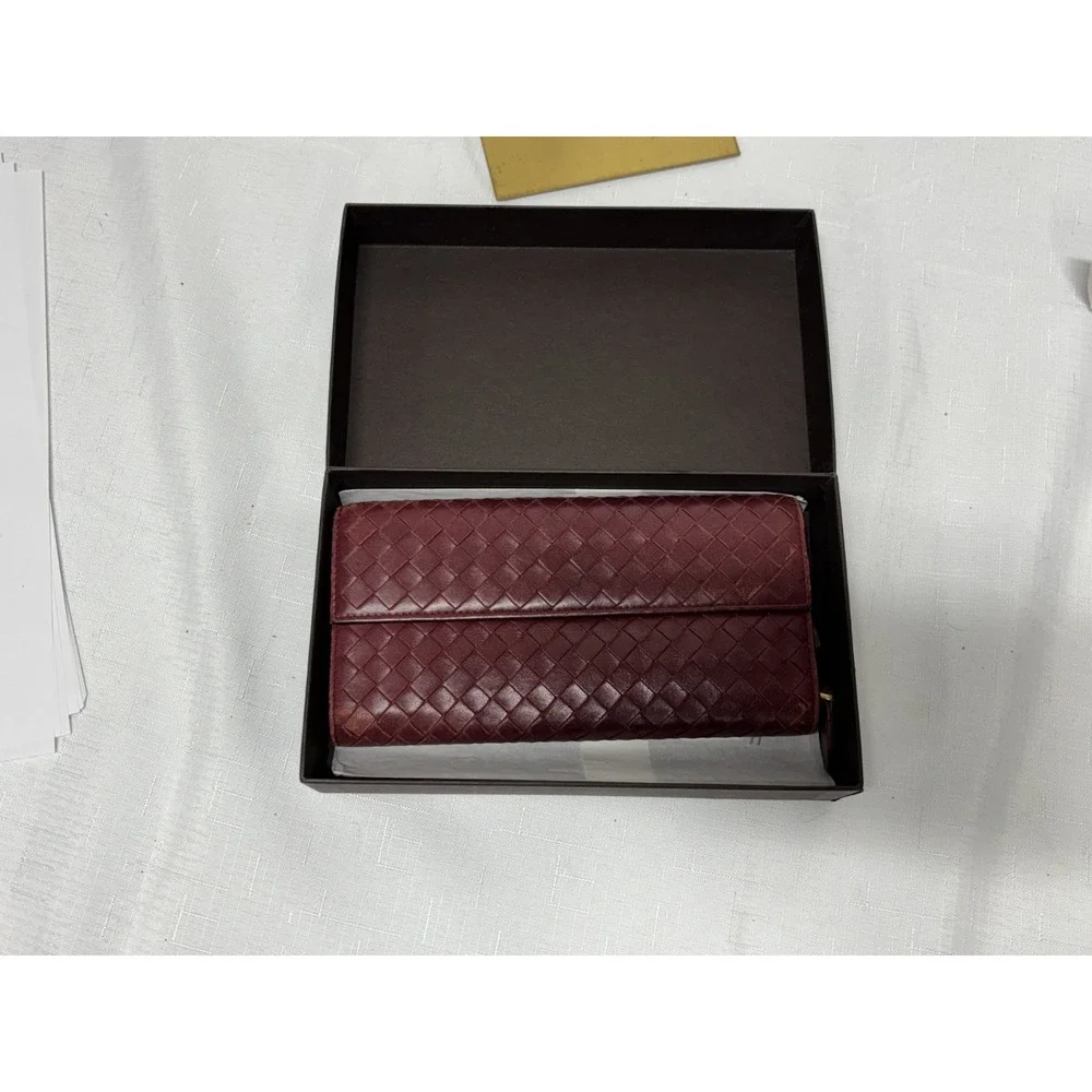 Bottega Veneta Intrecciato Leather Andiamo‎ Clutch Continental Flap Long Wallet